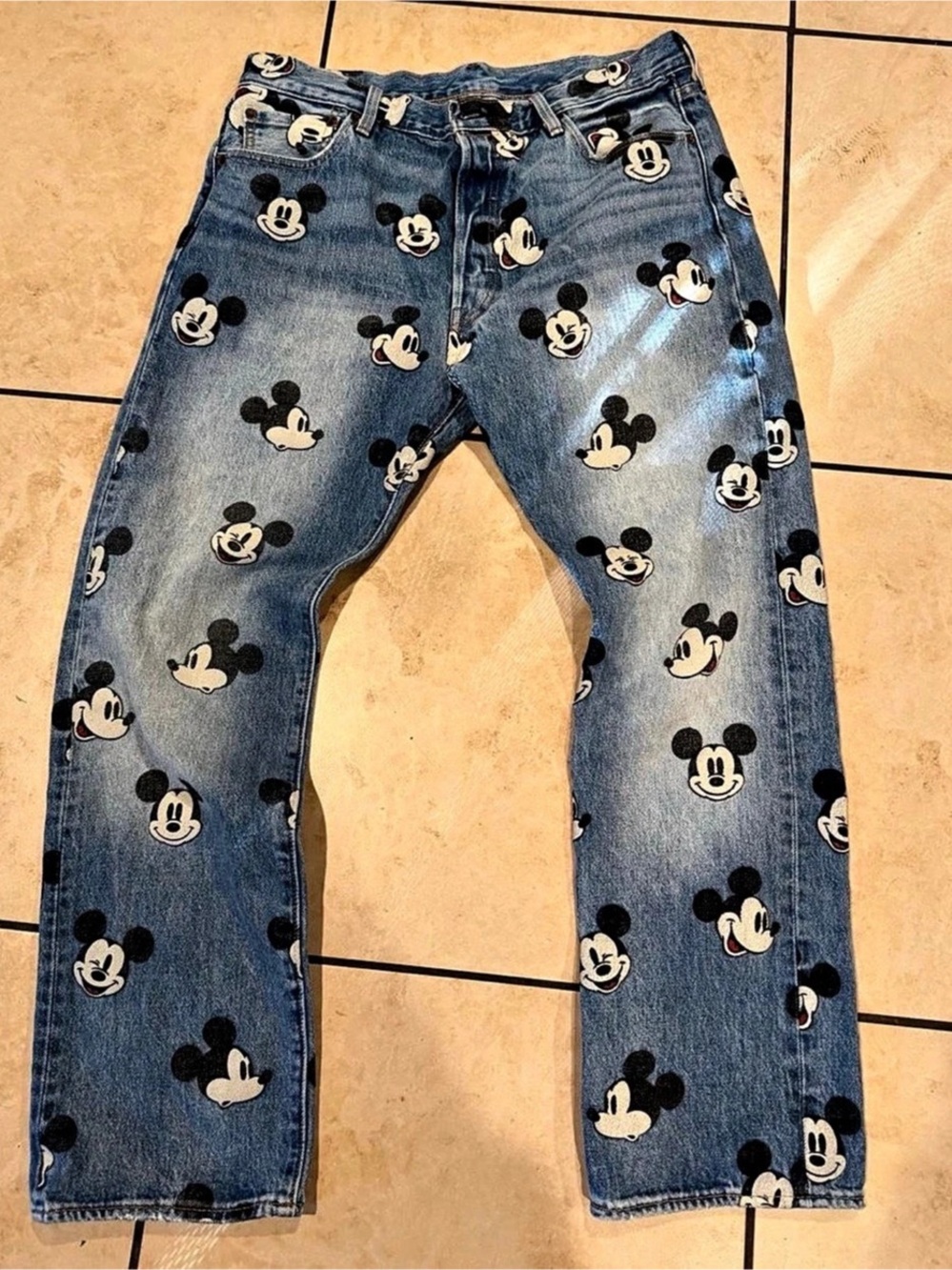 Levi's 501 Mickey Mouse Straight Jeans Waist 36 Blue